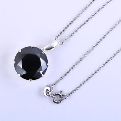 10 Ct, Huge & Rare Black Diamond Solitaire Pendant, Earth Mined-Certified Diamond - ZeeDiamonds