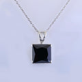 5.50 Ct Princess Cut Black Diamond Pendant with Bezel Setting - ZeeDiamonds
