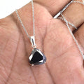 6 Ct Pear Shape Black Diamond Pendant In Sterling Silver - ZeeDiamonds