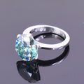 3.65 Ct Blue Diamond Solitaire Ring in Prong Style, 100% Certified - ZeeDiamonds