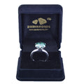 3.65 Ct Blue Diamond Solitaire Ring in Prong Style, 100% Certified - ZeeDiamonds