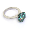 3.65 Ct Blue Diamond Solitaire Ring in Prong Style, 100% Certified - ZeeDiamonds