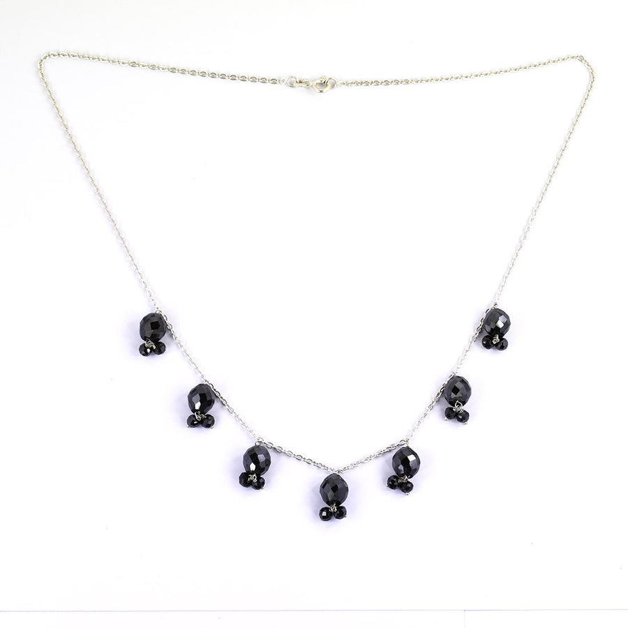 Designer Black Diamond Chain Necklace - Elegant & Delicate - ZeeDiamonds