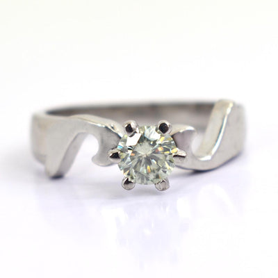 0.70 Ct Off-White Diamond Solitaire Ring in Prong Setting, 100% Certified - ZeeDiamonds