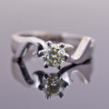 0.70 Ct Off-White Diamond Solitaire Ring in Prong Setting, 100% Certified - ZeeDiamonds