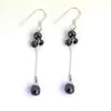 Black Diamond Dangler Chain Earrings ,Gift for Women - ZeeDiamonds
