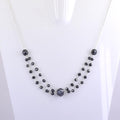 4 mm, Round Black Diamond Beautiful Two Row Chain Necklace - ZeeDiamonds