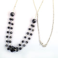 4 mm, Round Black Diamond Beautiful Two Row Chain Necklace - ZeeDiamonds