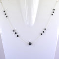 8 mm Round Black Diamond Beads Silver Chain Necklace, Gift for Women's - ZeeDiamonds