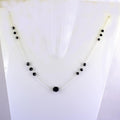 8 mm Round Black Diamond Beads Silver Chain Necklace, Gift for Women's - ZeeDiamonds