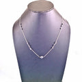 8 mm Round Black Diamond Beads Silver Chain Necklace, Gift for Women's - ZeeDiamonds