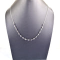 5 mm Round Black Diamond Beads Chain Necklace - ZeeDiamonds