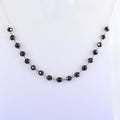 5 mm Round Black Diamond Beads Chain Necklace - ZeeDiamonds