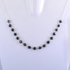 Certified 5 mm Round Black Diamond Beads Chain Necklace in 925 Sterling Silver. Gift for Birthday, Anniversary , Certified! Free Diamond Studs.