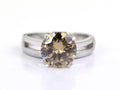 1.65 Ct Elegant Champagne Diamond Solitaire Ring, Excellent Cut & Luster - ZeeDiamonds