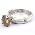 1.65 Ct Elegant Champagne Diamond Solitaire Ring, Excellent Cut & Luster - ZeeDiamonds