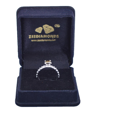 0.75 Ct Designer Champagne Diamond Ring with Accents, Latest Wedding Collection - ZeeDiamonds