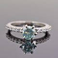 0.85 Ct Certified Blue Diamond Beautiful Ring with Diamond Accents - ZeeDiamonds