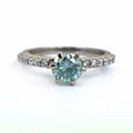 0.85 Ct Certified Blue Diamond Beautiful Ring with Diamond Accents - ZeeDiamonds