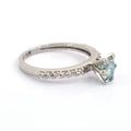 0.85 Ct Certified Blue Diamond Beautiful Ring with Diamond Accents - ZeeDiamonds