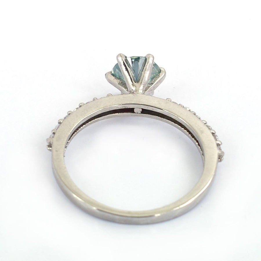 0.85 Ct Certified Blue Diamond Beautiful Ring with Diamond Accents - ZeeDiamonds