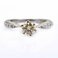 Gorgeous Champagne Diamond Ring with White Stone Accents - ZeeDiamonds