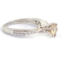 Gorgeous Champagne Diamond Ring with White Stone Accents - ZeeDiamonds