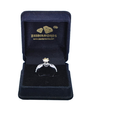 Gorgeous Champagne Diamond Ring with White Stone Accents - ZeeDiamonds