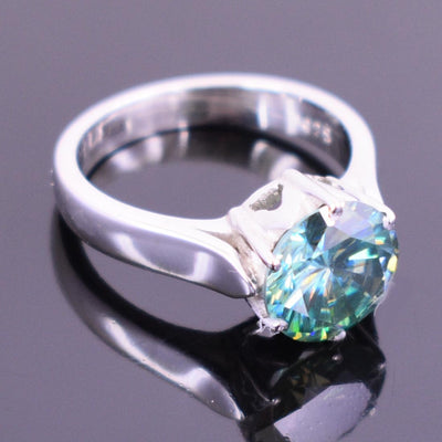 2.50 Ct AAA Certified Blue Diamond Solitaire Ring, Great Sparkle - ZeeDiamonds