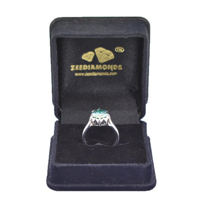 2.50 Ct AAA Certified Blue Diamond Solitaire Ring, Great Sparkle - ZeeDiamonds