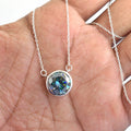 6 Ct AAA Certified Deep Blue Diamond Solitaire Pendant in Bezel - ZeeDiamonds