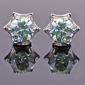 3Ct Blue Diamond Solitaire Star Design Studs, 100% Certified, Great Brilliance ! - ZeeDiamonds