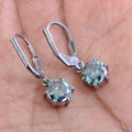 1.45 Ct Blue Diamond Dangler Earring In 925 Silver, 100% Certified - ZeeDiamonds