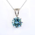 4.25 Ct AAA Certified Blue Diamond Solitaire Pendant in Prong Style - ZeeDiamonds