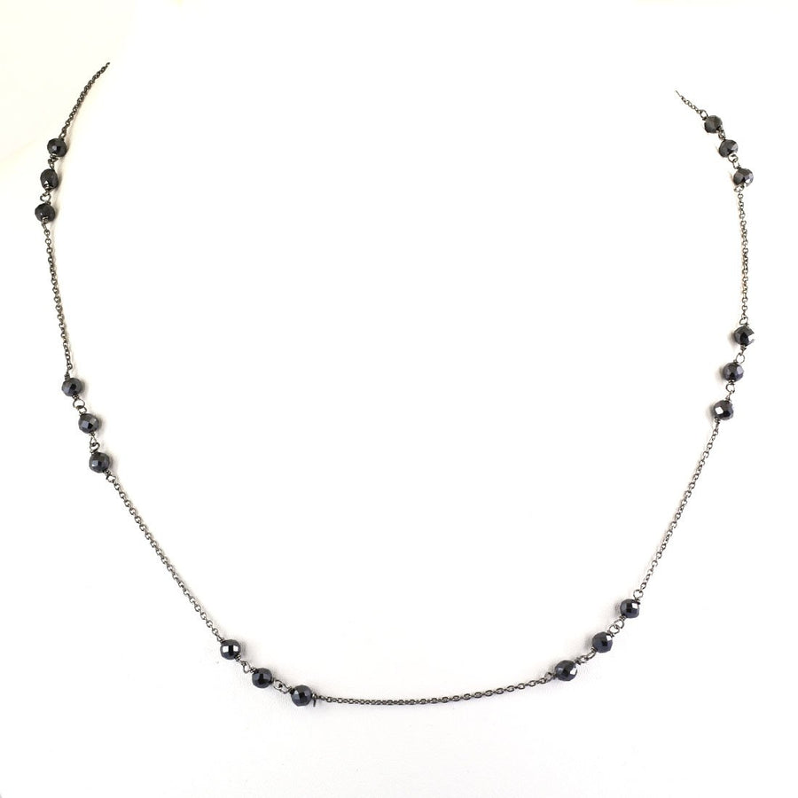 AAA Certified Elegant Black Diamond Chain Necklace in Black Gold - ZeeDiamonds