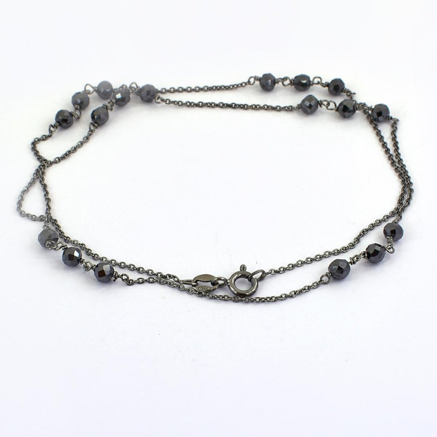 AAA Certified Elegant Black Diamond Chain Necklace in Black Gold - ZeeDiamonds