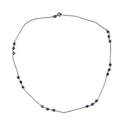 AAA Certified Elegant Black Diamond Chain Necklace in Black Gold - ZeeDiamonds