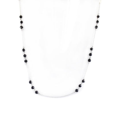 AAA Certified Round Black Diamond Chain Necklace, Great Brilliance - ZeeDiamonds