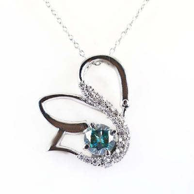 1.50 Ct Certified Beautiful Swan Blue Diamond Pendant With Diamond Accents - ZeeDiamonds