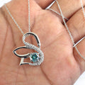 1.50 Ct Certified Beautiful Swan Blue Diamond Pendant With Diamond Accents - ZeeDiamonds