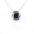 5 Ct Round Brilliant Cut Black Diamond Solitaire Pendant in 925 Silver - ZeeDiamonds