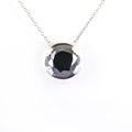 4 Ct Round Black Diamond Pendant in Sterling Silver - ZeeDiamonds