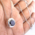 4 Ct Round Black Diamond Pendant in Sterling Silver - ZeeDiamonds