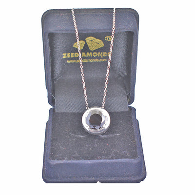 4 Ct Round Black Diamond Pendant in Sterling Silver - ZeeDiamonds