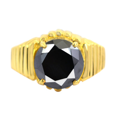 3 Ct Black Diamond Engagement Ring In 925 Silver - ZeeDiamonds