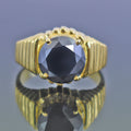 3 Ct Black Diamond Engagement Ring In 925 Silver - ZeeDiamonds