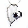1.50 Ct Lovely Black Diamond Heart Shape Pendant with Diamond Accents. Anniversary Gift, Latest Design