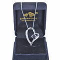 1.50 Ct Black Diamond Heart Shape Pendant with White Diamond Accents - ZeeDiamonds