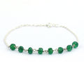 5 mm Faceted Emerald Gemstone Chain Bracelet, Very Elegant & Dainty - ZeeDiamonds