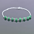 5 mm Faceted Emerald Gemstone Chain Bracelet, Very Elegant & Dainty - ZeeDiamonds